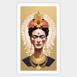 Frida's Golden Muse: Illustration Magnet